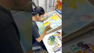 Bengal school of art in progress / Paint with me #trending #art #postercolour #shorts #trendingreels