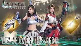 Monster Hunter crossover Lightning Tifa and Aerith banner review || Final Fantasy VII Ever Crisis