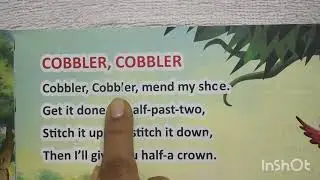 English Medium Pre-primary Jr K G rhymes-Cobbler cobbler