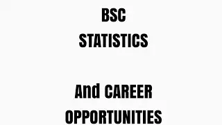 BSc Statistics and Careers
