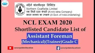 Assistant Foreman (Mechanical) (Trainee) Grade C Shortlisted List For Document Verification