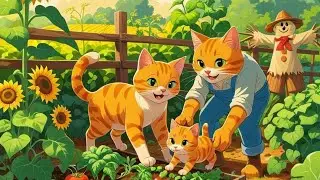 &ldquo;Orange Cat Family's Organic Veggie Life! 🐾#cat #catstory #catvideos #englishstories #shortstory