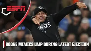 Бурный спор Аарона Буна и подражание судье привели к его удалению | MLB на ESPN