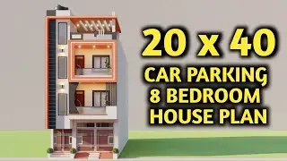 20x40 Car Parking House Plan,800 Sqft 8 Bedroom House Plan,सबसे अच्छा मकान का नक्शा