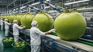 Inside a Modern Coconut Factory: From Fresh Coconuts to Pure Coconut Milk (Full Process)