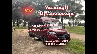 Vi återställer ett service meddelande på vår Fiat Ducato