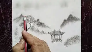 How to  Draw Misty Natural Scenery with Pencil | Drawing Tutorial📝