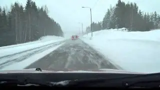 Icy road in Finland