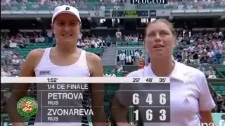 Nadia Petrova vs Vera Zvonareva 2003 Roland Garros QF Highlights