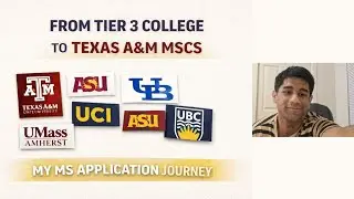 From a Tier-3 College to Texas A&M MSCS | My MS Application Journey