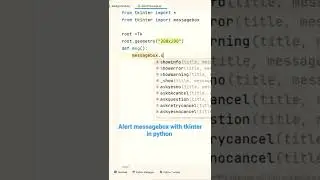Creating Alert message box with tkinter in python 😄|| python tips and tricks || 