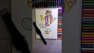 Aladdin vs Jinn drawing. #shorts #cartoon #aladdin #artist