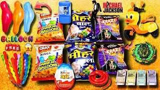 Latest 😱Snacks Crax Rings Magical Balloons, Mohar Wala, Kraze & Free Gift Inside || M2L