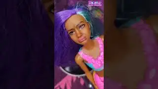 💜💙 Barbie Mermaid purple-blue hair goes to the salon | Fixing doll hair, boil wash, beauty hacks 💙💜