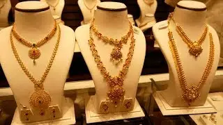 CMR Jewellery's Gold Long Harams With Necklace | 916 KDM | 22 Carat | Hallmark |