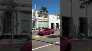 Ruby star red Porsche 911 GT3 on Rodeo Drive