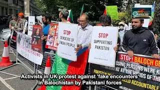 Activists in UK protest against 'fake encounters' in Balochistan by Pakistani forces