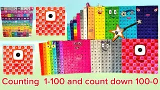 Learning counting Numberblocks 100-0 1-100 numberblocks toys MathLink Cubes count in English for kid