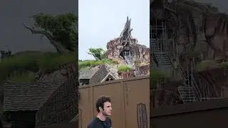 Metal sticks stairs placed on drop & track Splash Mountain to Tiana's Bayou Adventure DL (6/19/2023)