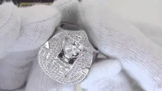 .925 Sterling Silver Pharaoh Ring | Micropave Bling Bling