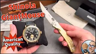 Shinola Watches x GiantMouse Knives: нож Perlage Bleecker + автоматические часы Runwell 45 мм &mdash; EDC