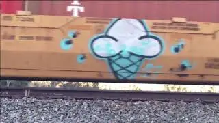 UP 7233 Leads Northbound stack train passes through Blue cut CA