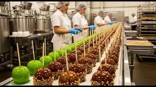 Inside the Factory Making Thousands of Caramel Apples Every Day | How Caramel Apples Are Made 🍏🍎