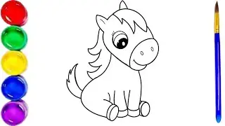 How to Draw Horse Draw so Cute for Kids & Toddlers | Draw Horse Easy