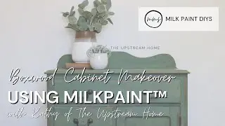 Cabinet Makeover using Boxwood | Miss Mustard Seed's Milk Paint