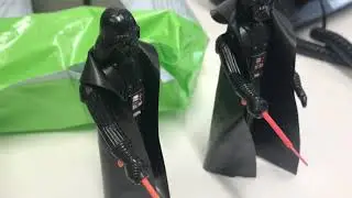 Vintage darth Vader comparison to retro darth Vader