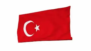 Turkish flag. Symbolism of the country. 3d animation.