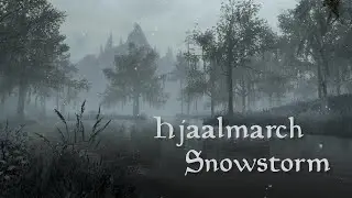 ✼ Hjaalmarch Snowstorm ~ [soft music] [snow, wind, water] // Skyrim Ambience