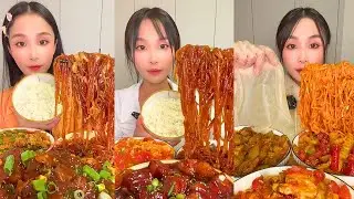Insane Chinese Takeout Mukbang | Spicy Noodles, Rice Rolls & Crunchy Chicken ASMR #328