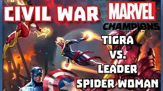 Marvel Champions LCG Civil War Expansion Tigra Vs. Leader Spider Woman