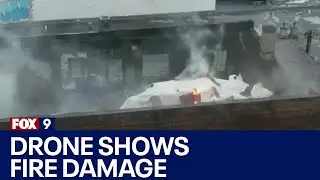 Drone shows damage from St. Paul fire