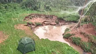 Camping in massive rain at a surreal river bank - Solo camping Kenya Africa - Winston camping