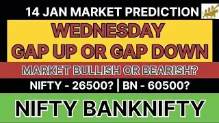 14 JAN | Gap Up or Gap Down | Nifty, Bn & Sensex Prediction | Global News | Stock market Analysis 