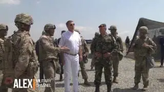 President of Romania visits US troops at MK Air Base, Romania