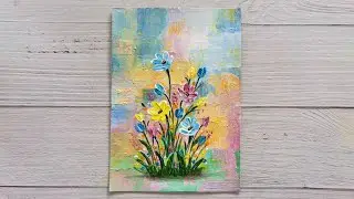 Modern Flower Painting #artidea #modernart #paletteknife #abstractart #textureart #canvaspainting