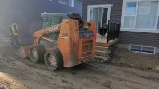 Calgary Landscaping  job backyard retaining wall landscaping - paving stone pathway in Calgary patio