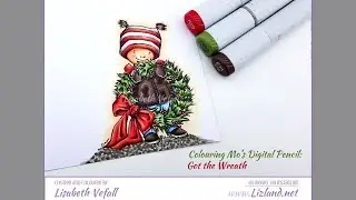Copic Marker colouring: Mo's Digital Pencil Got the Wreath