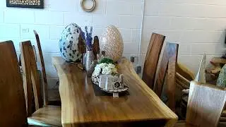 One-of-a-Kind Live Edge Table w/ Live Edge Table Legs [Nos Natura Solid Wood Furniture 2018]
