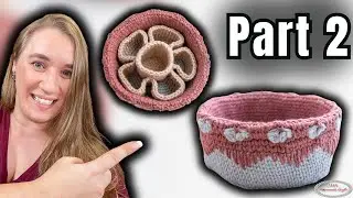Let's Crochet Part 2 of the Heart Basket with Flower Divider for Feb's LIVE CAL