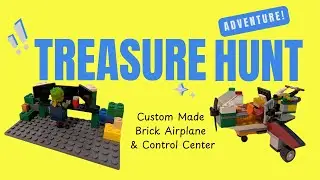 Lego Bricks Treasure Hunt! Airplane, Helicopter, & Control Center Role play