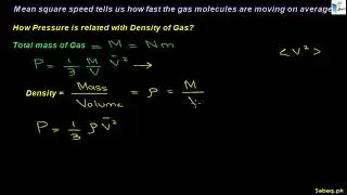 Pressure in Terms of Density of a Gas using Kinetic Theory of Gases