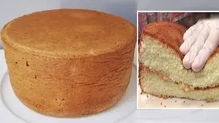 طريقة عمل كيك اسفنجي للتورته / كيك اسفنجي سهل وبسيط / جينواز كيك