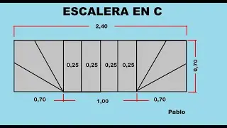 ESCALERA EN C CON DIAGONALES