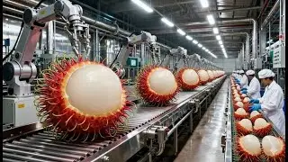 Inside a modern rambutan processing plant: From farm to delicious food (The whole process)