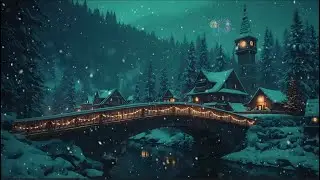 Midnight Snowfall Through Gothic Stone Streets | Dark Academia Winter Ambience | Piano & Violin
