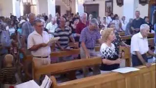 Pozdrav našoj nebeskoj Majci nakon nedjeljne svete Mise u crkvi sv. Vlaha, Janjina, ljeto 2012. g.